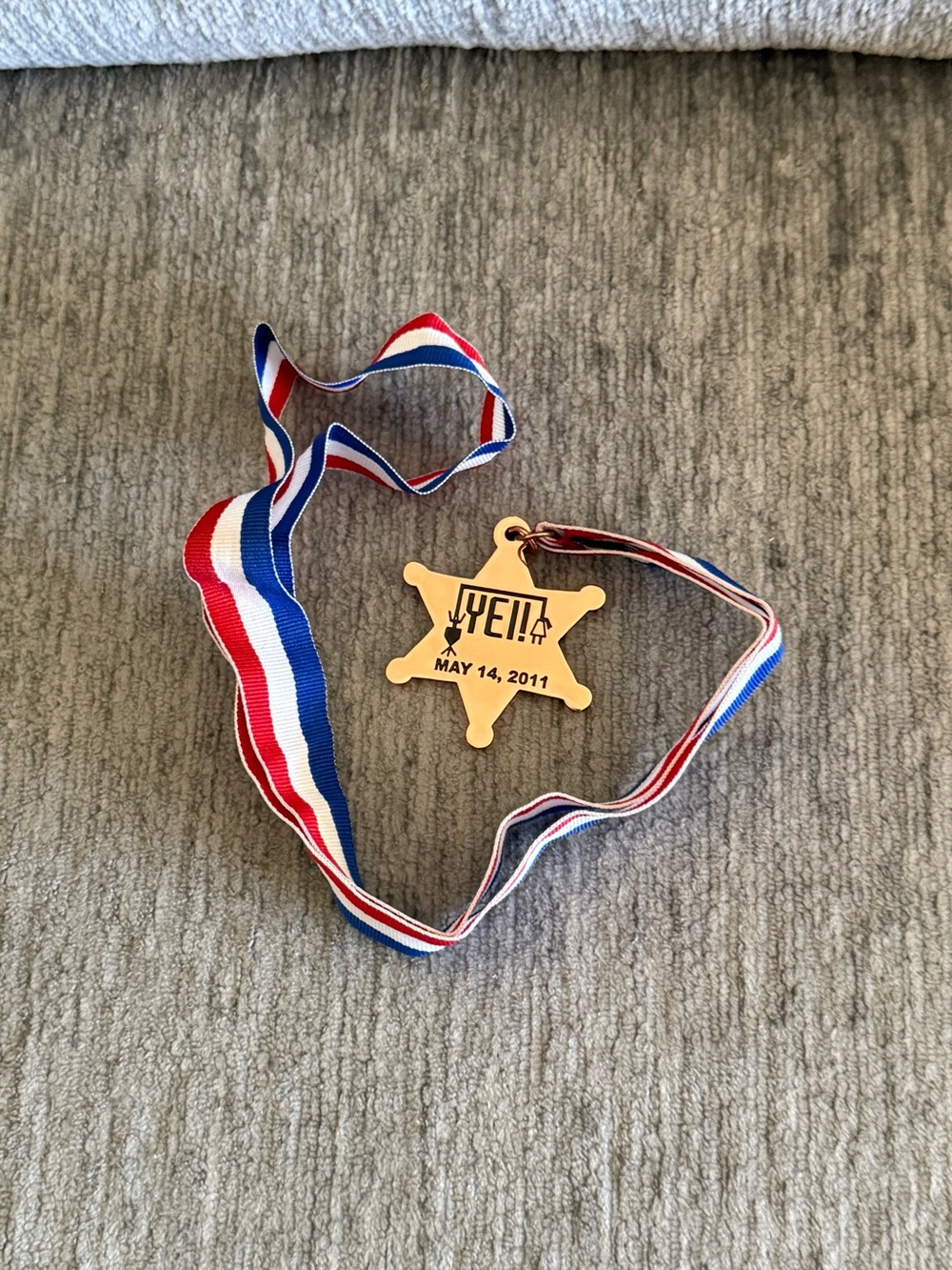 Gold YEL! Star Medal with Red-White-Blue Ribbon